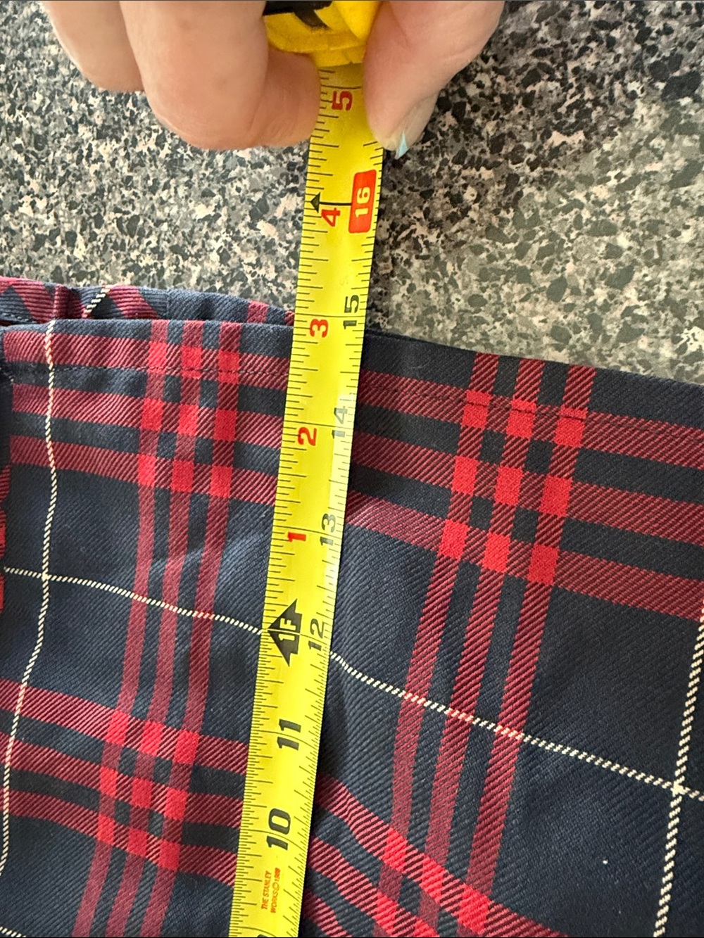 Lands' End Navy and Red Plaid Pleated Mini Skirt altered. - Picture 11 of 11